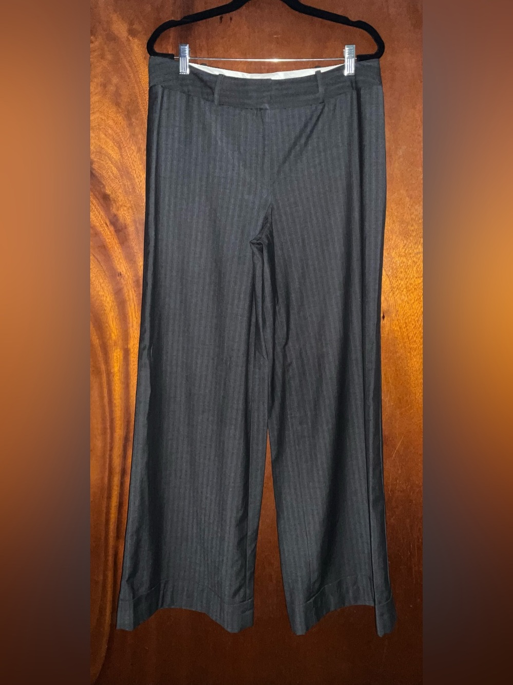 Worthington Women’s Dark Gray Pinstripe Dress Trouser
